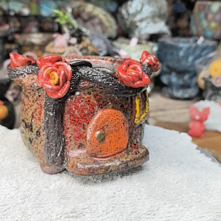 红陶粗沙陶手工花盆