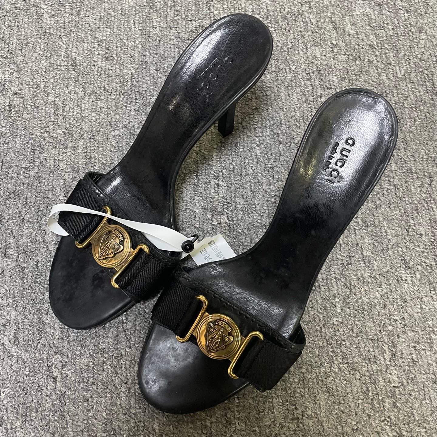 95新 GUCCI/古驰 GUCCI/古驰 高跟一字拖鞋   37.5码/3652