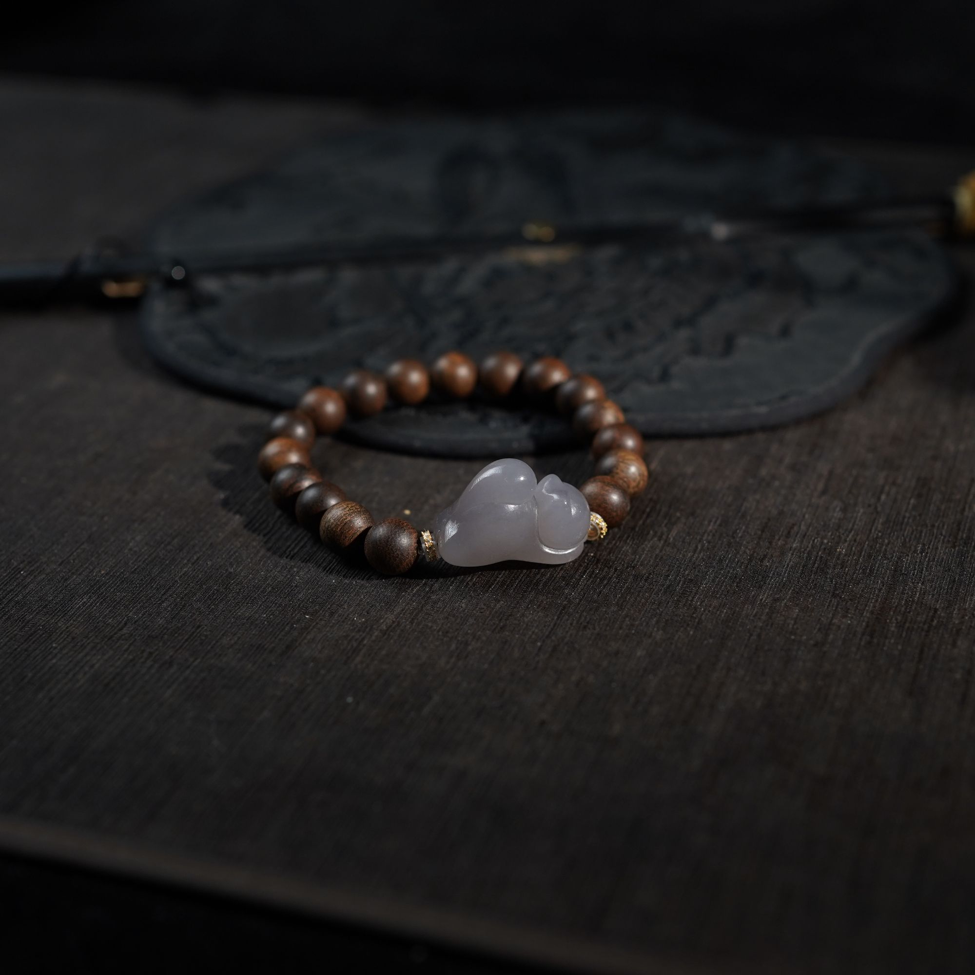 【锦霖】和田玉*手串*S925银镶嵌