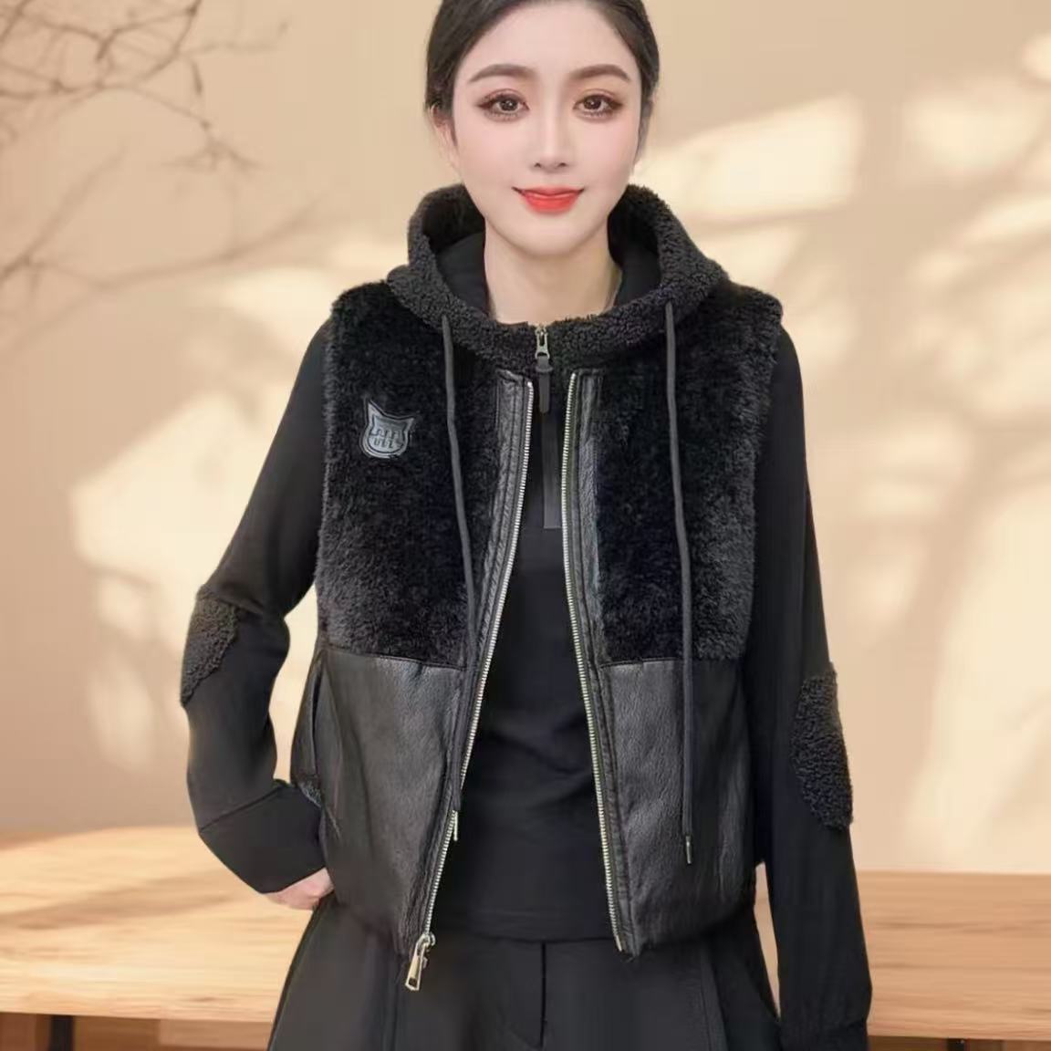 【众帆女装】秋冬设计款时气质无袖潮流平驳领加厚百搭马甲