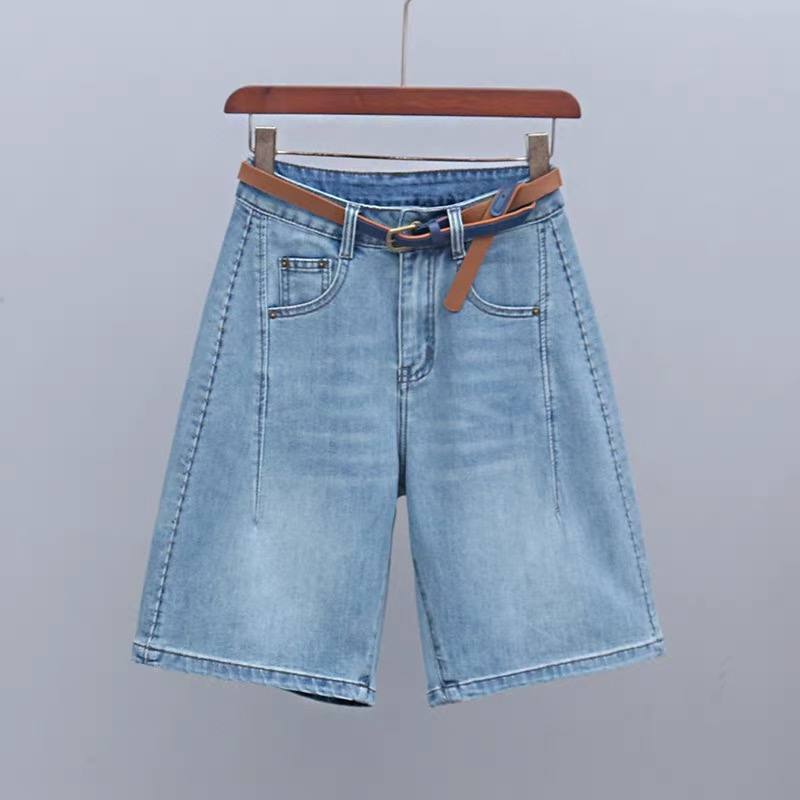 67927阔腿百搭高腰牛仔夏季高腰开叉牛仔短裤夏季