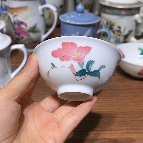 摆件景德镇陶瓷小茶园口径9厘米