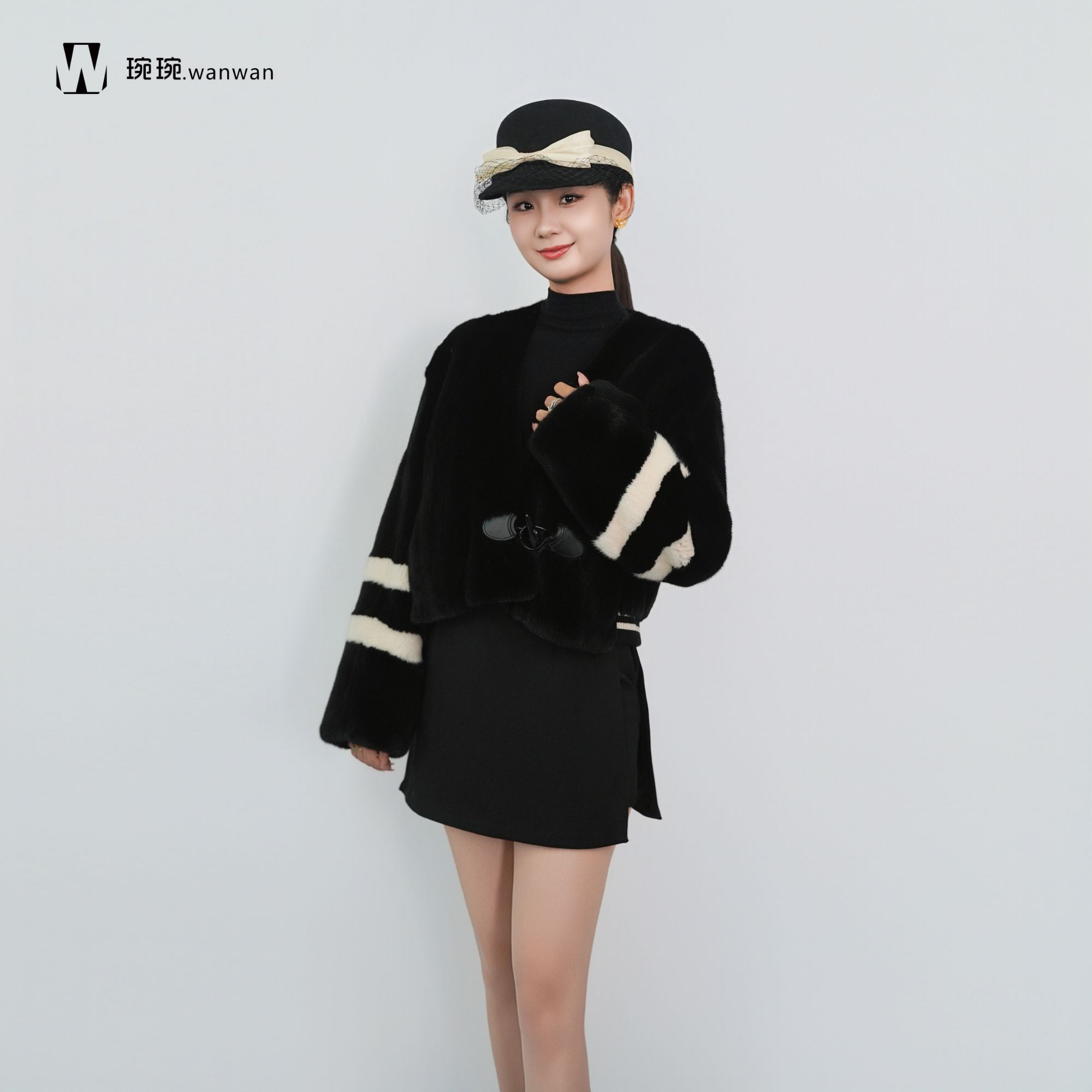 【琬琬.wanwan】“爱琴海”设计师进口水貂皮草外套