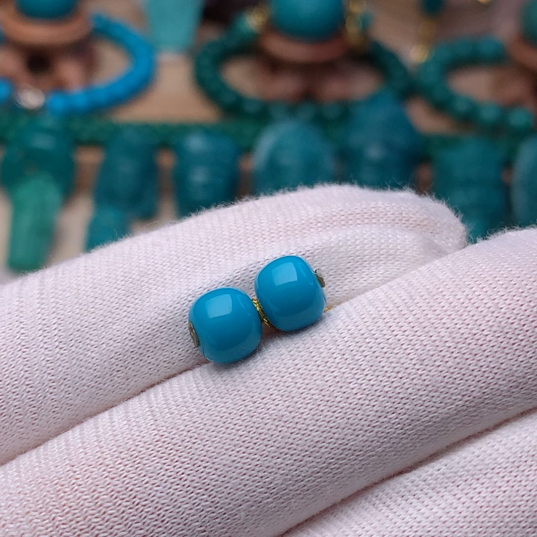 绿松石珠宝奇石未镶嵌7mm