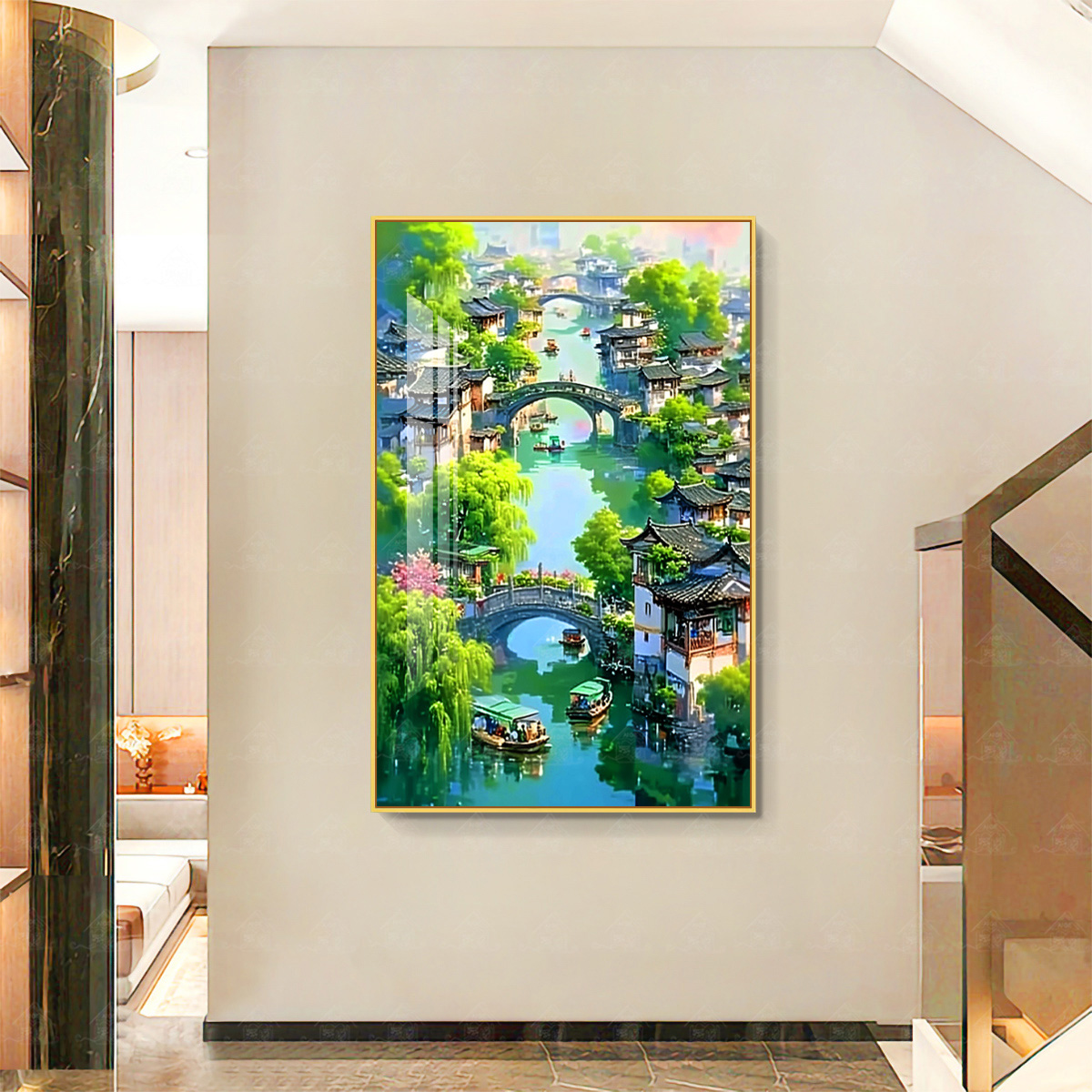 【进口棉布】爱阁十字绣夏季四季之夏简约风景客厅装饰挂件手工线绣