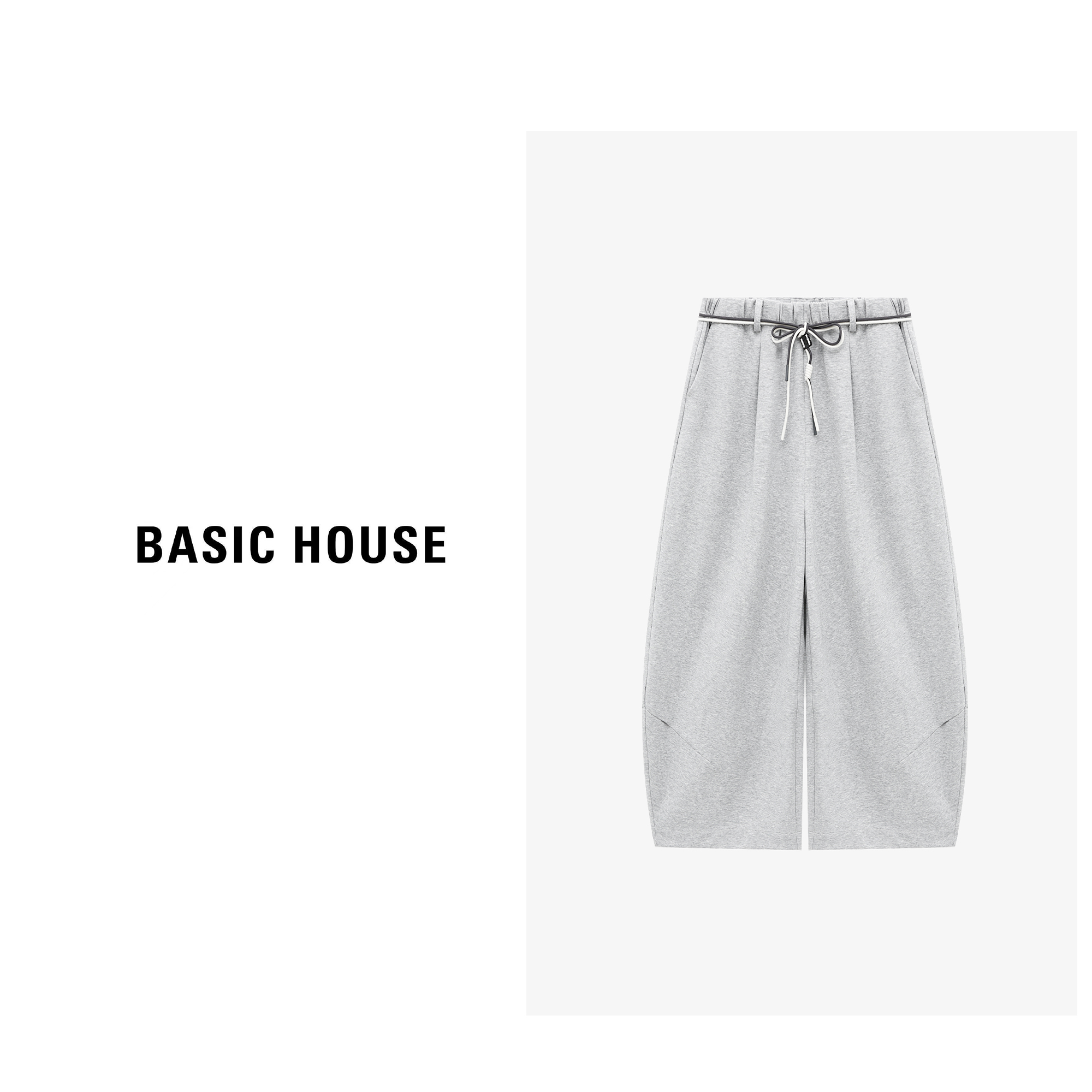 Basic House/百家好宽松百搭遮肉显瘦松紧腰休闲裤女B0625B5DVE2