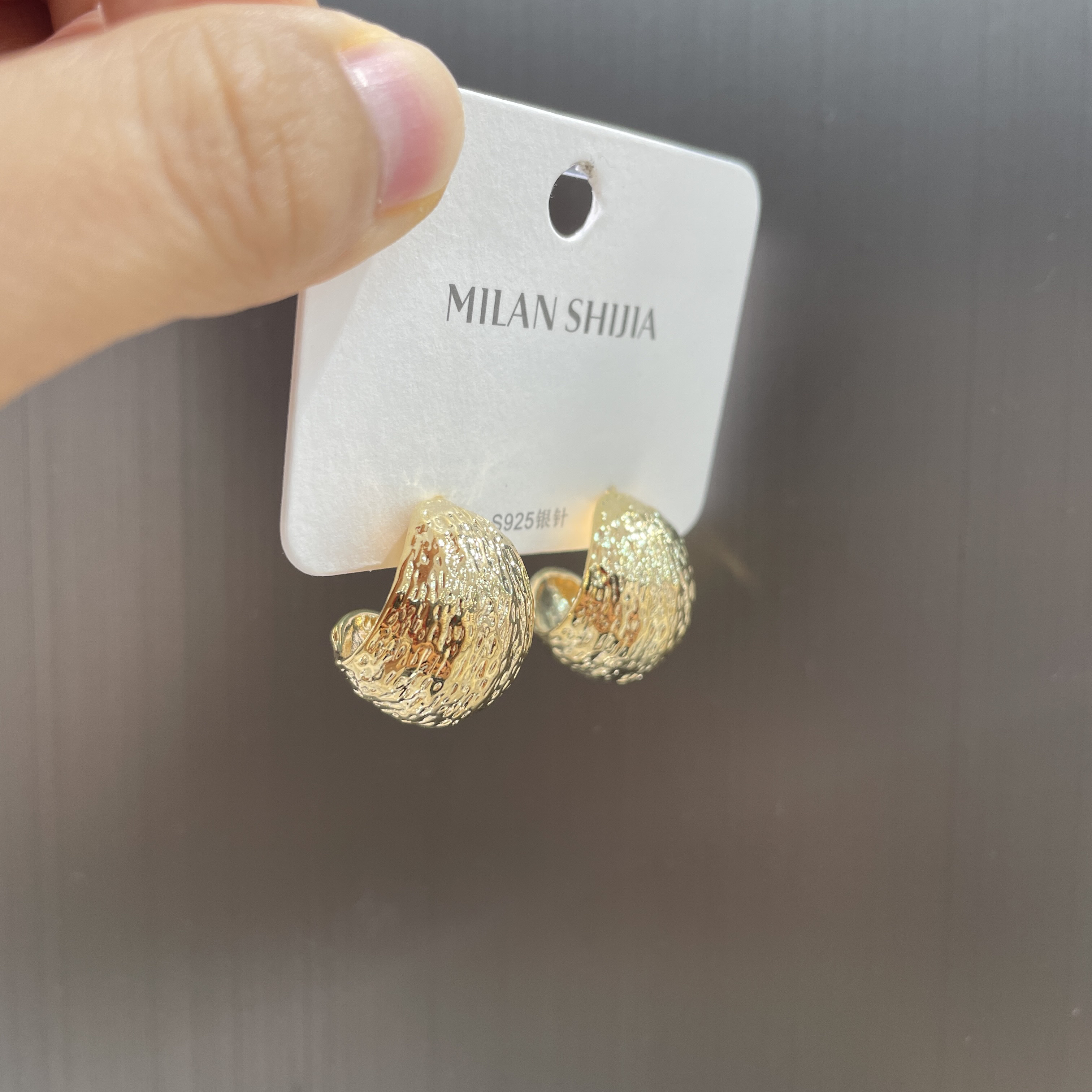 铜合金耳饰 乔妹同款燕盏原创设计耳环精致简约经典百搭圈圈轻奢