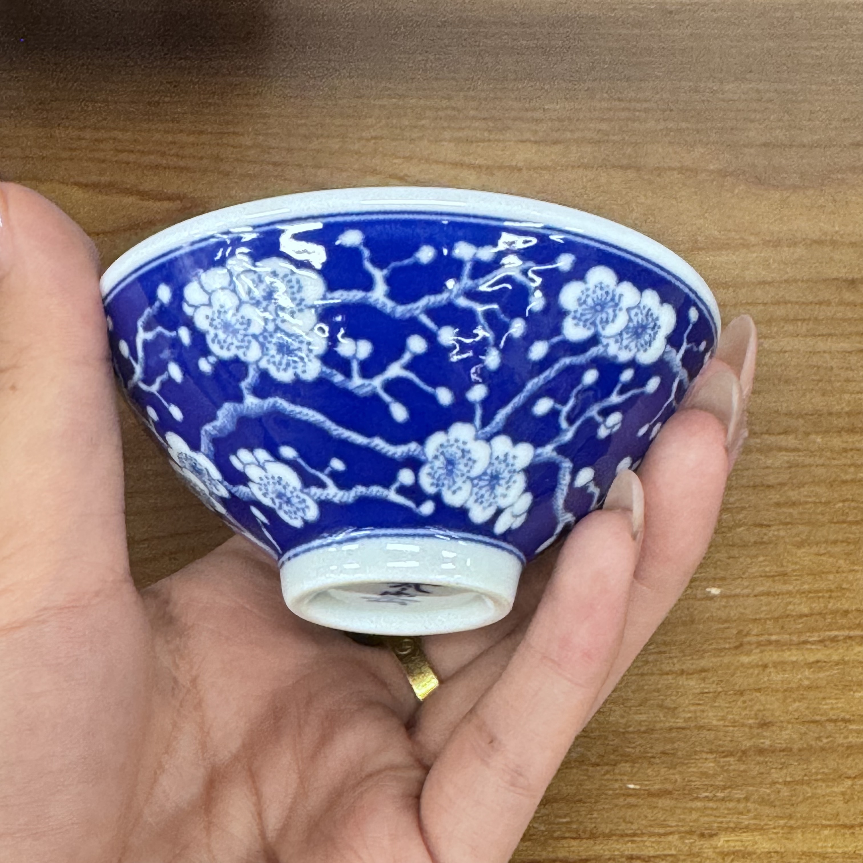 青花冰梅陶瓷主人杯