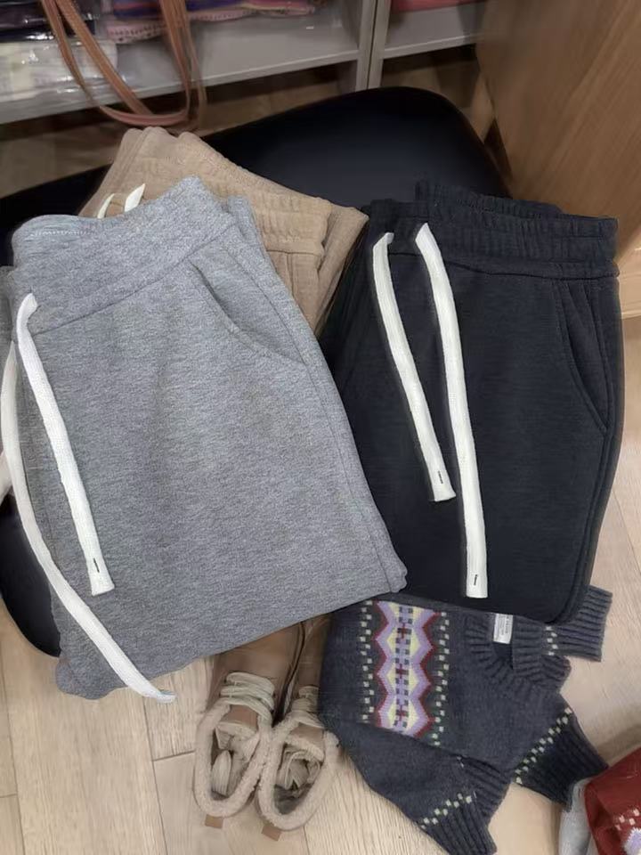 七言家 椰绒高克重直筒加绒裤