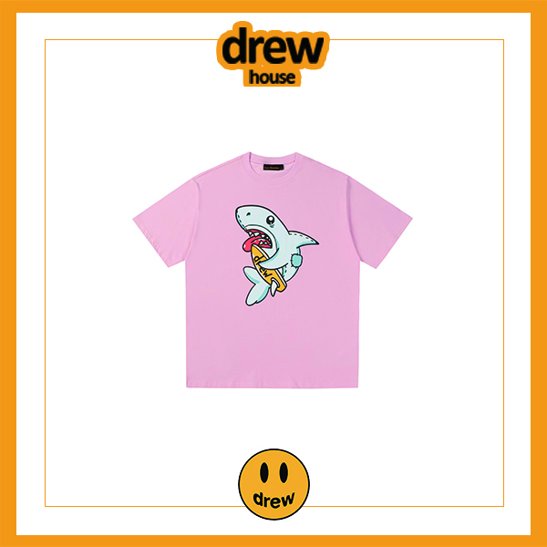 【短袖】drew house 卡通鲨鱼印花圆领短袖T恤