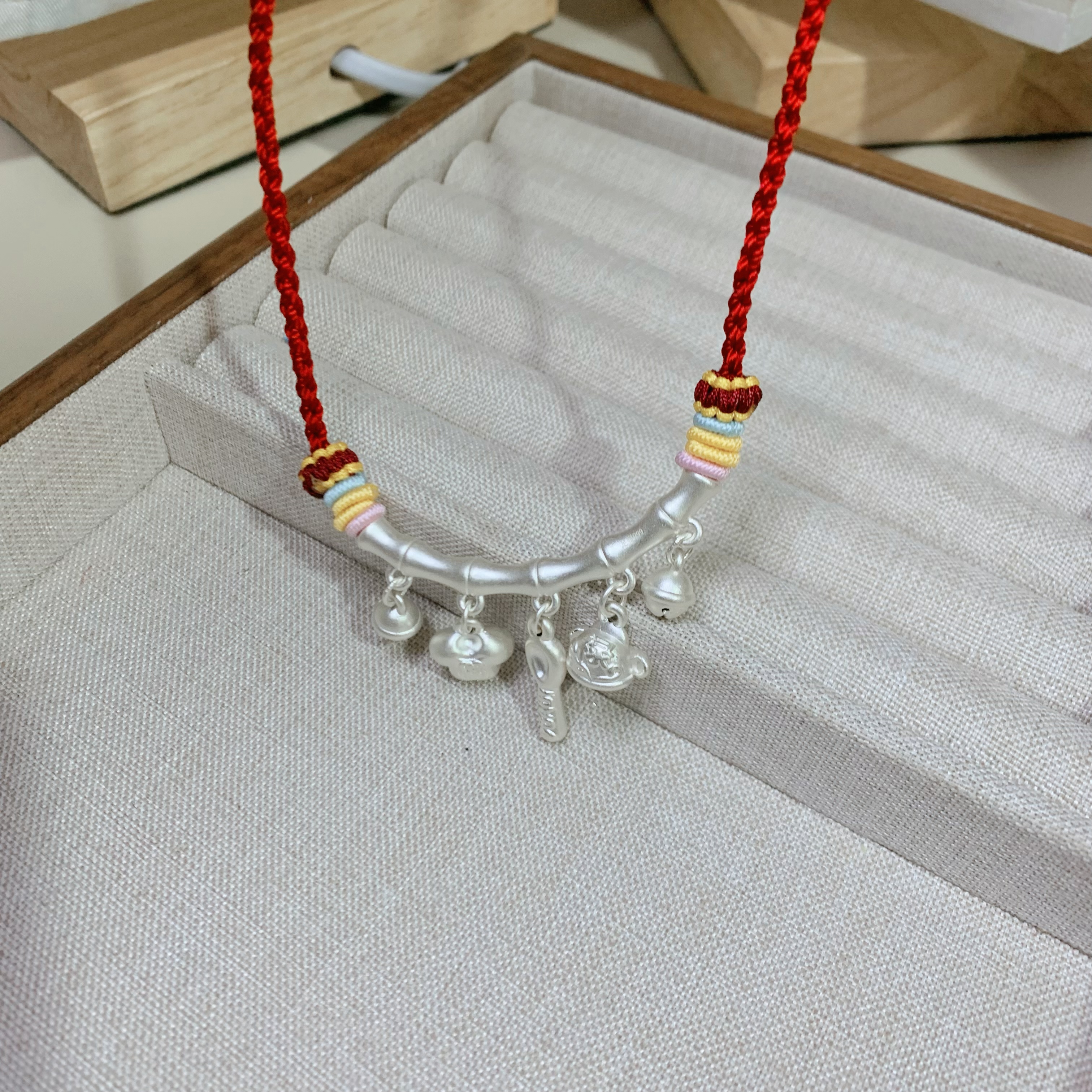 吊坠足银 【众银】衣食无忧足银吊坠 周岁宝宝生日礼物 手工编织款 