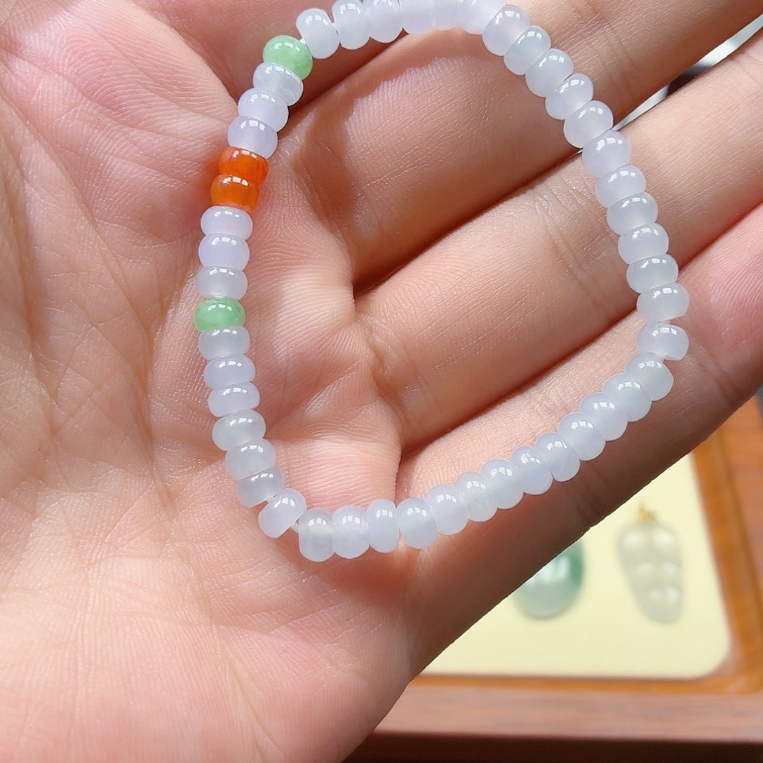 翡翠未镶嵌颈饰手串5.5