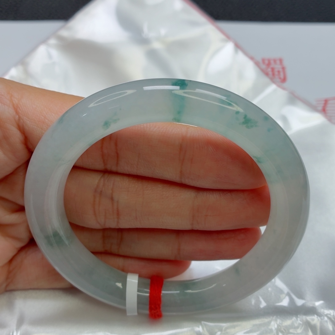 未镶嵌手镯翡翠老坑55圈冰胶透亮飘花025