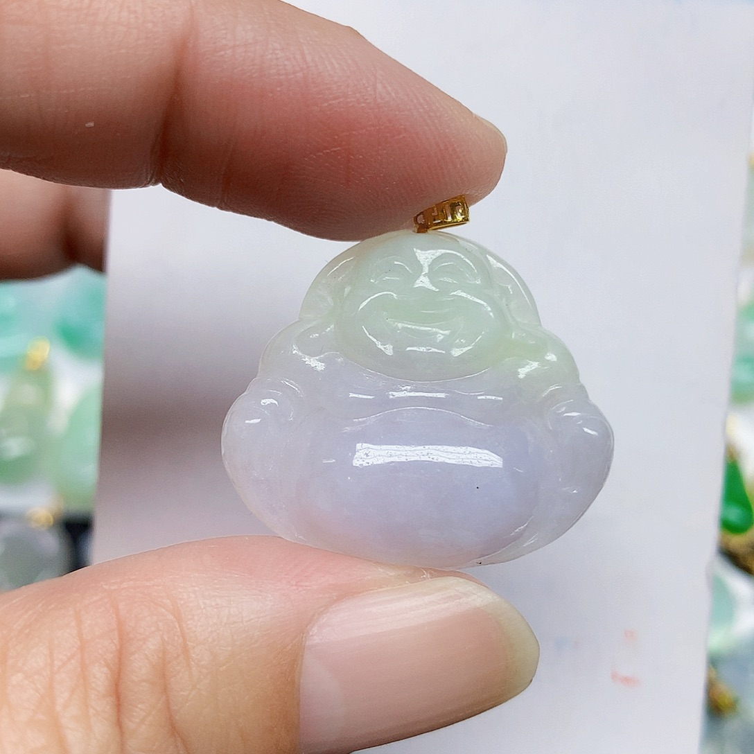 翡翠18K金镶嵌颈饰344678