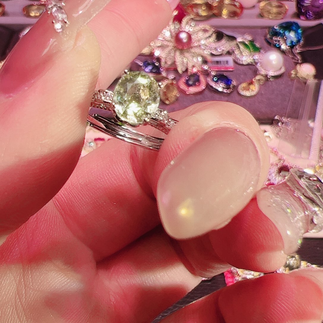 碧玺碧玺戒指银S925镶嵌