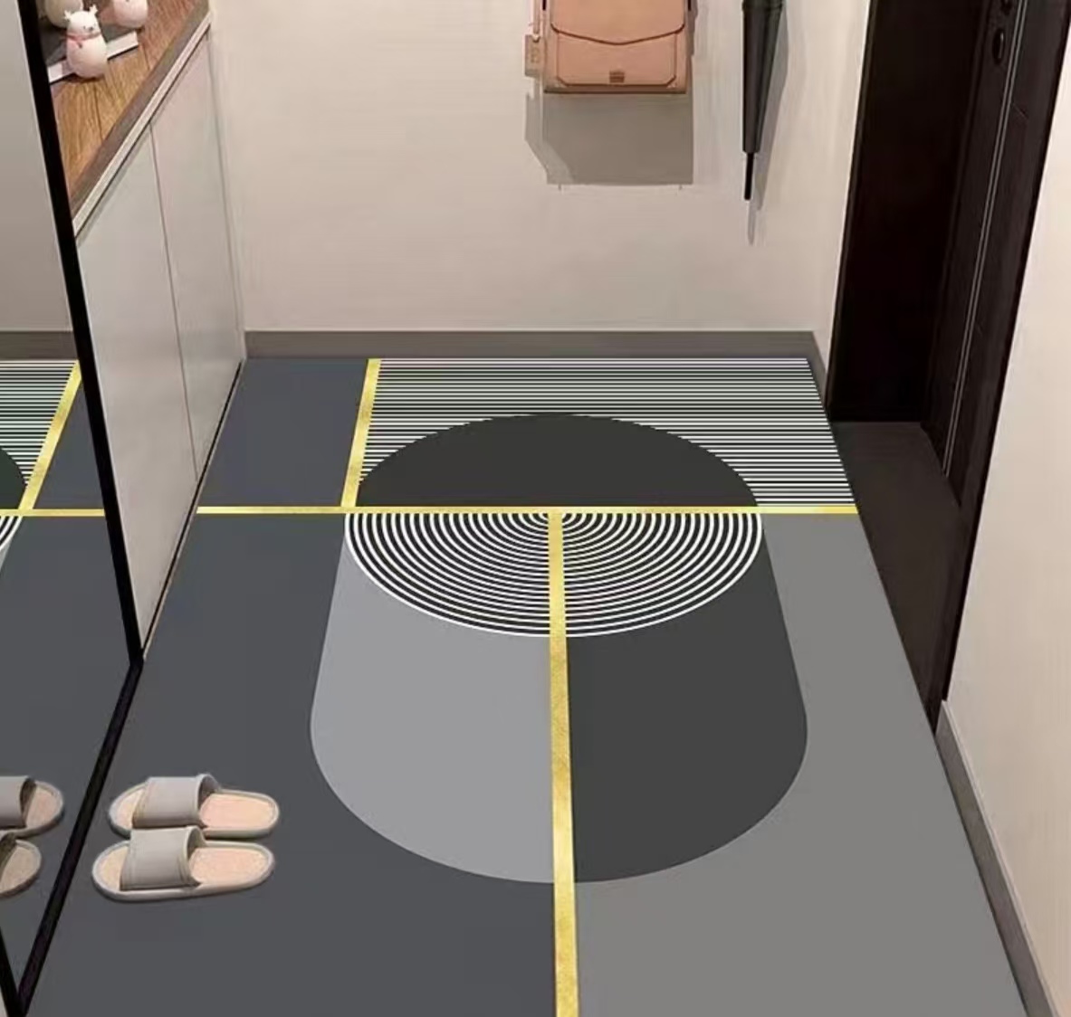 硅藻泥入门地垫吸水防滑可裁剪简约家用入户门玄关垫地毯客厅