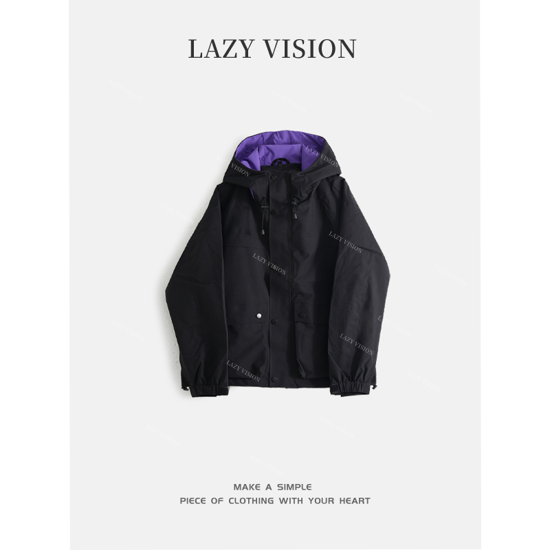 LAZYVISION*连帽冲锋衣休闲女士外套ZMD-33126