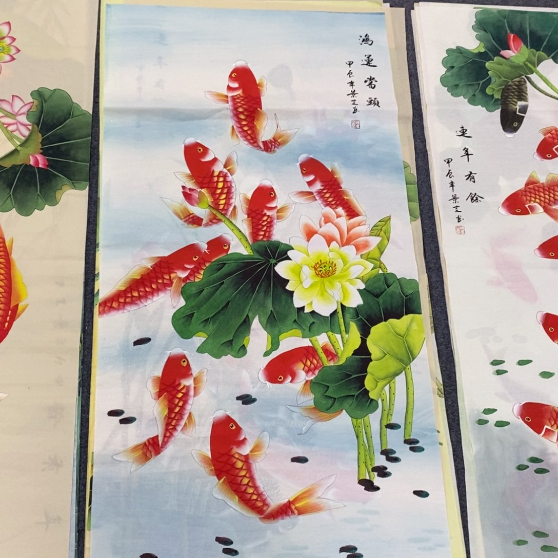 国画尺寸140✖️70四尺手绘工笔