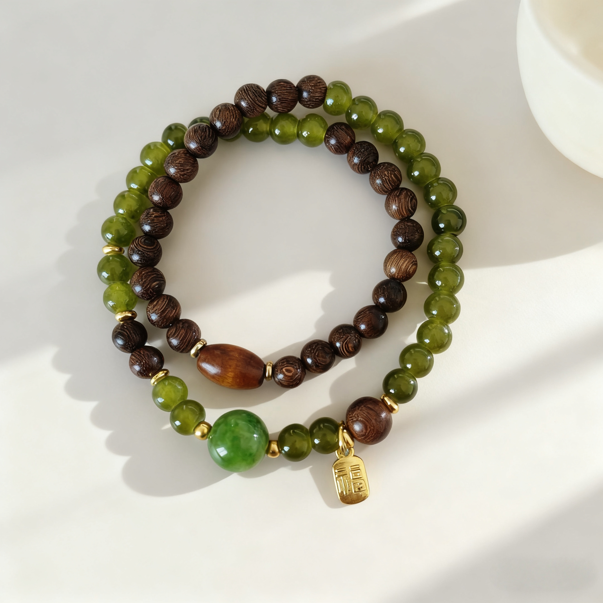 黑花梨6mm福字小吊坠双圈款 精品手串 无礼盒-S1648