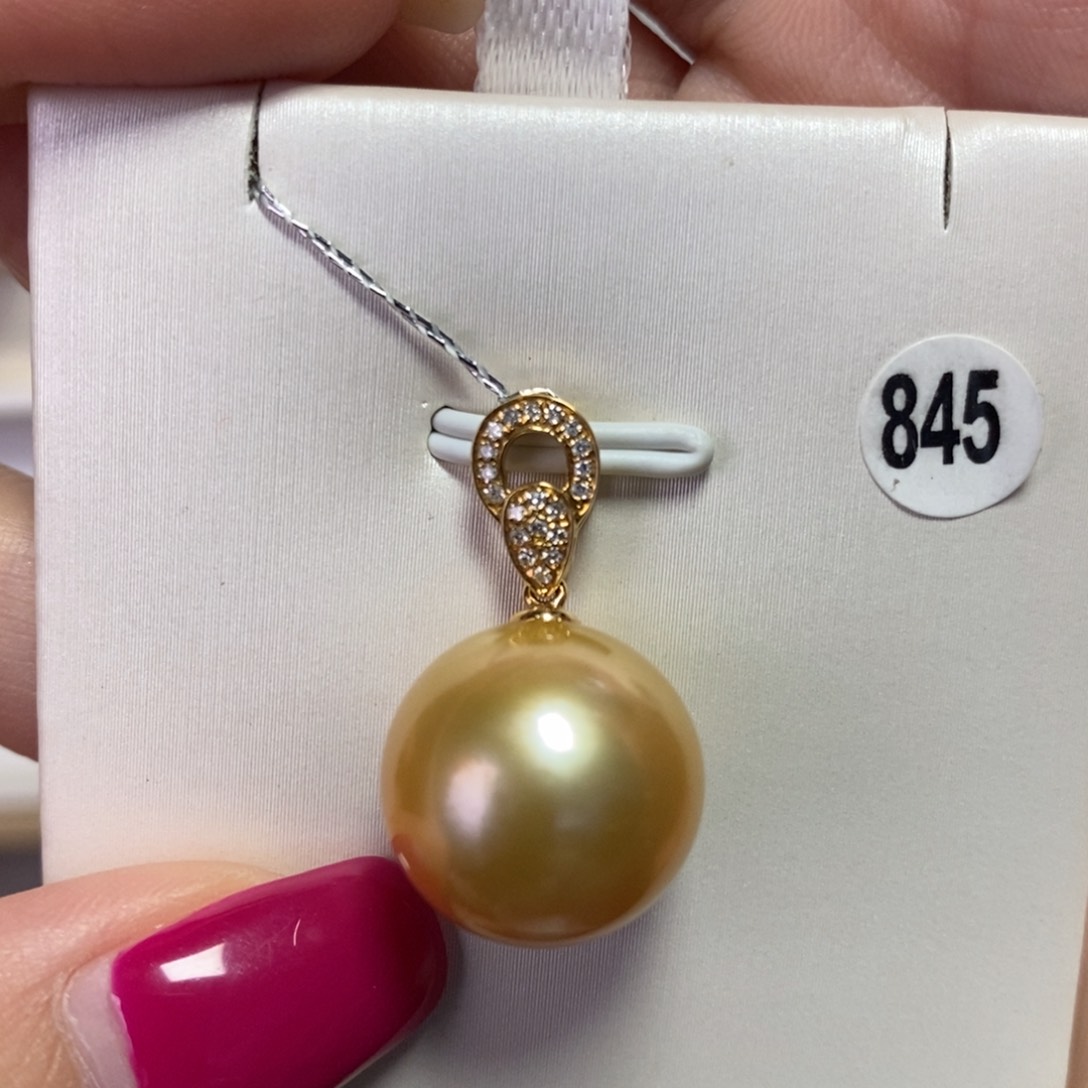 海水珍珠吊坠(不含链)18K金镶嵌