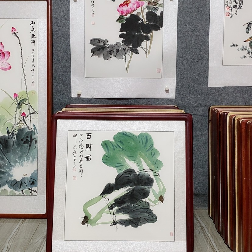 【闪购商品】国画书画作品带框65×65厘米