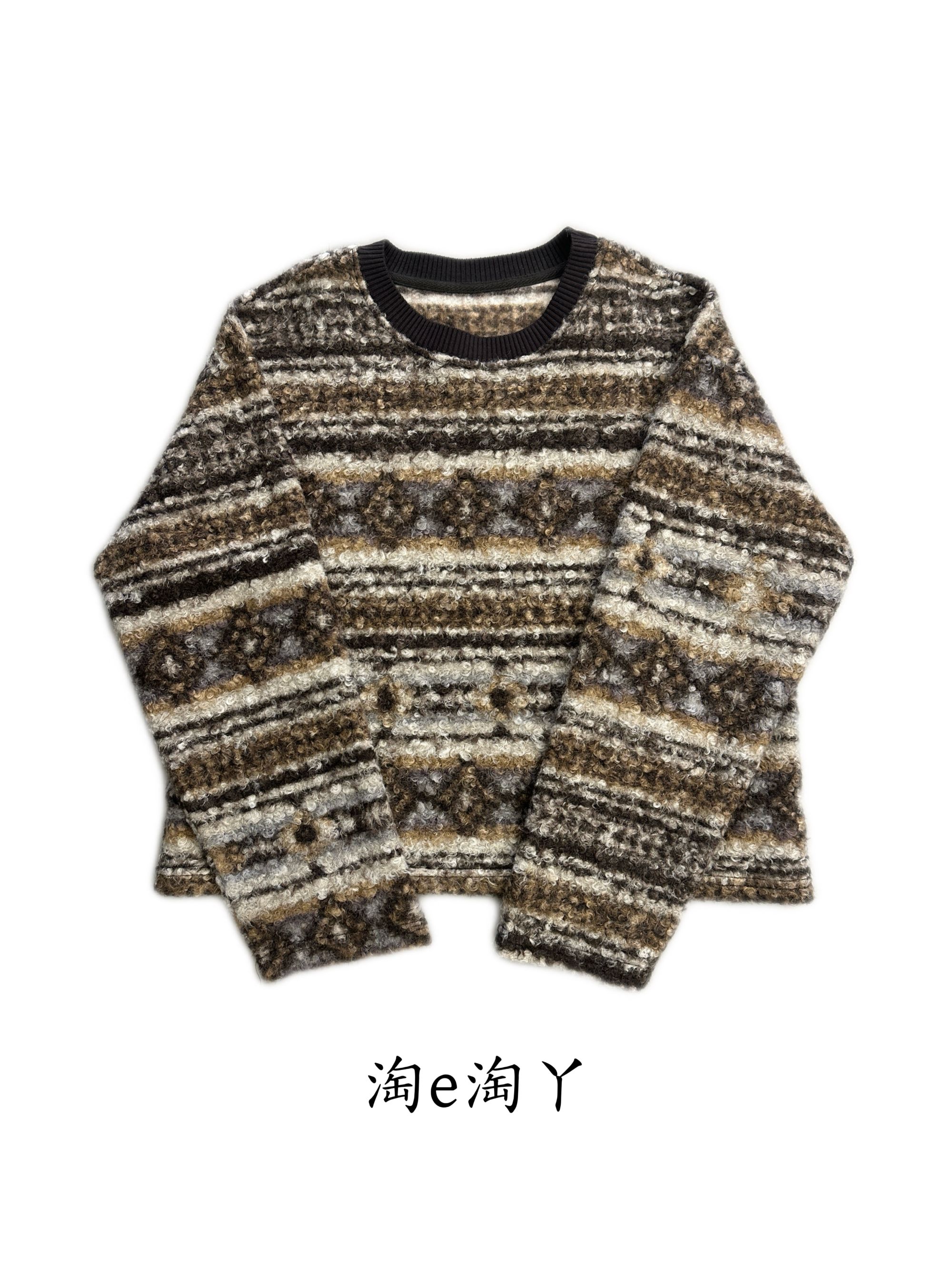 6032套头女法式短款复古