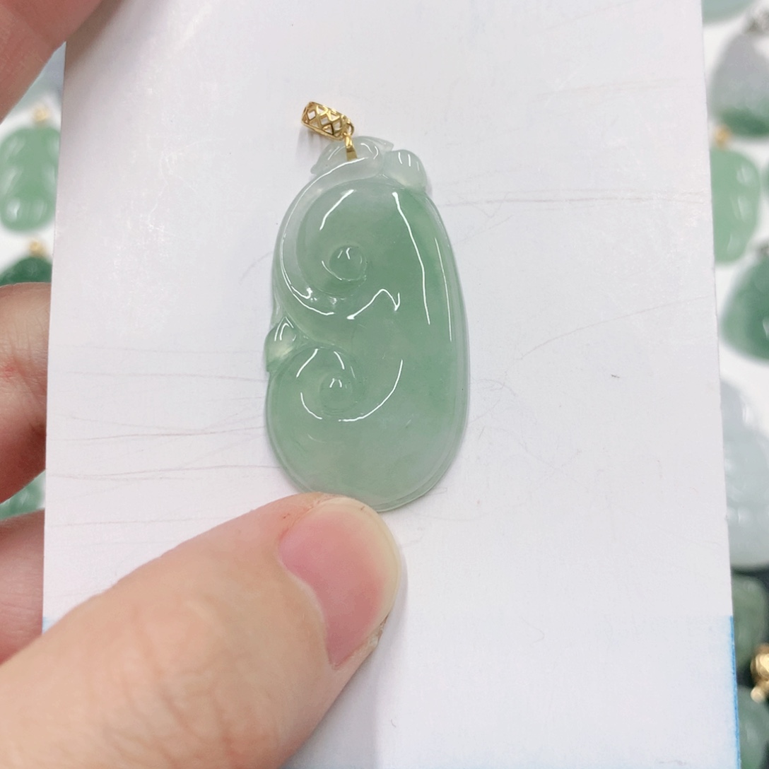 翡翠颈饰18K金镶嵌121212121212