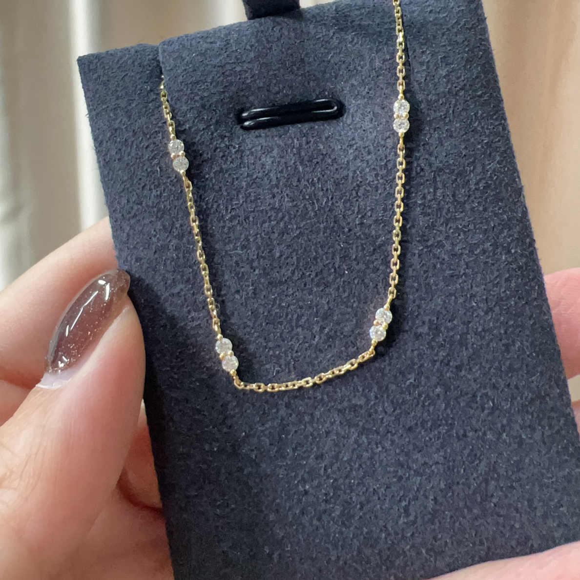 18K金满天星手链39分金色简约精致小众