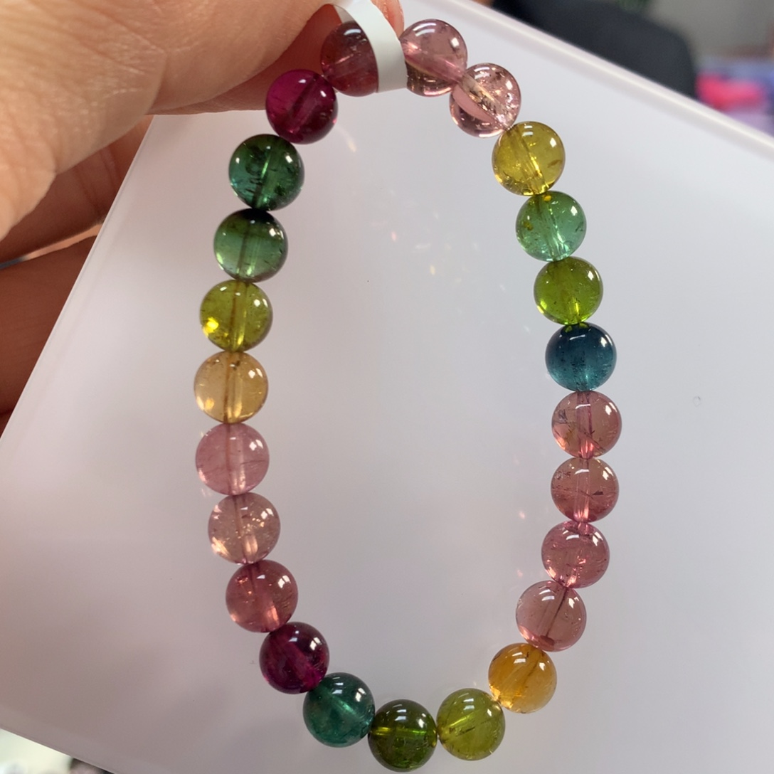 未镶嵌手链碧玺7.7左右