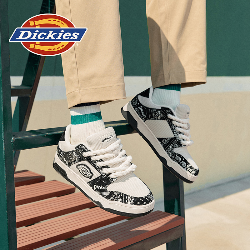 Dickies2025新款秋季百搭情侣运动鞋增高板鞋男鞋腰果花面包鞋