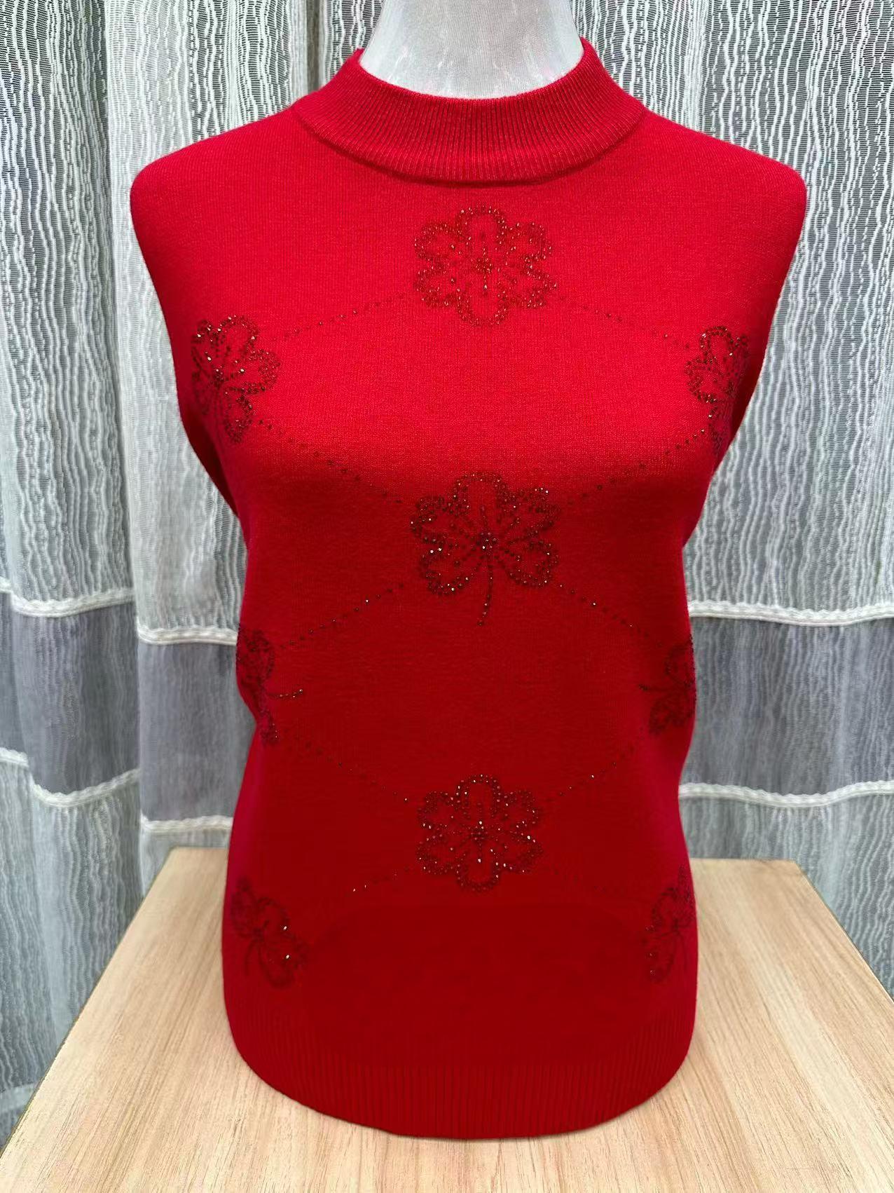 2291 秋冬款女士保暖带钻毛衣 F46