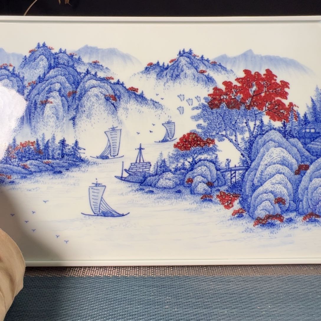 杯原矿青花釉里红瓷器