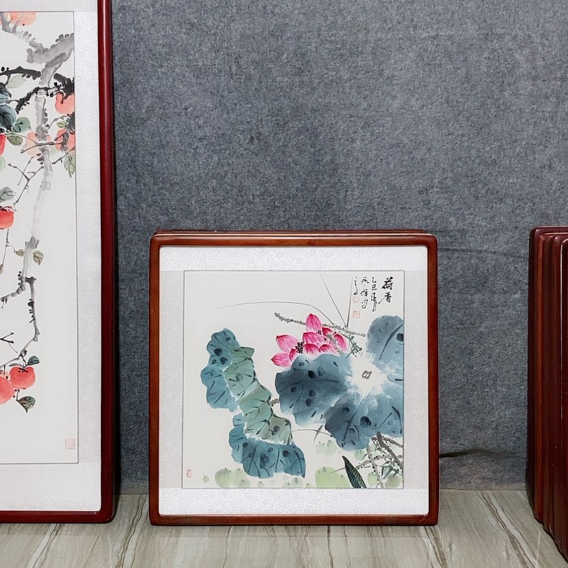 【闪购商品】国画书画作品带框65.×65厘米