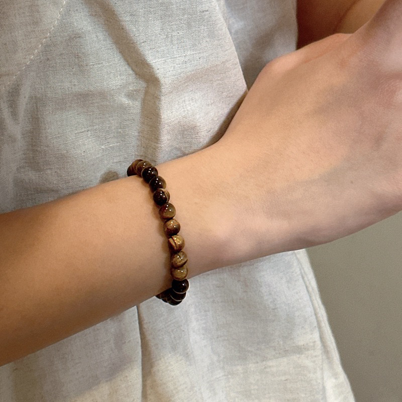 925银树脂手链 虎眼手链日韩ins博主同款小众设计串珠搭扣叠搭