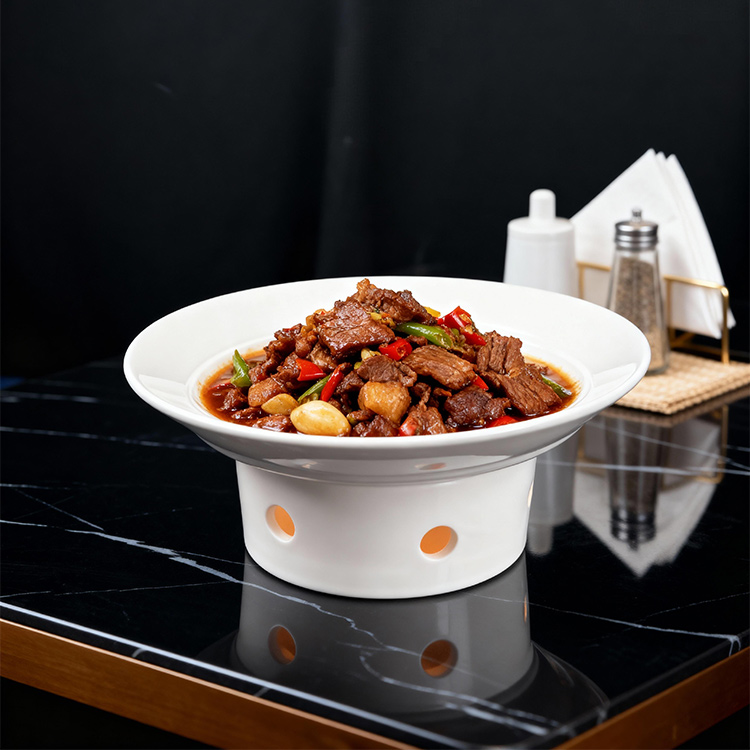 卡奇明炉防烫中式欧式圆形时尚轻奢纯色盘子盘高档酒店家用商用