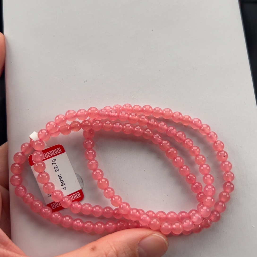 未镶嵌菱锰矿（红纹石）手串凤