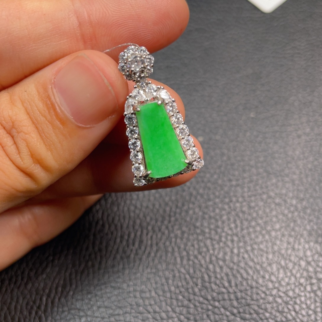 翡翠吊坠(不含链)银S925镶嵌