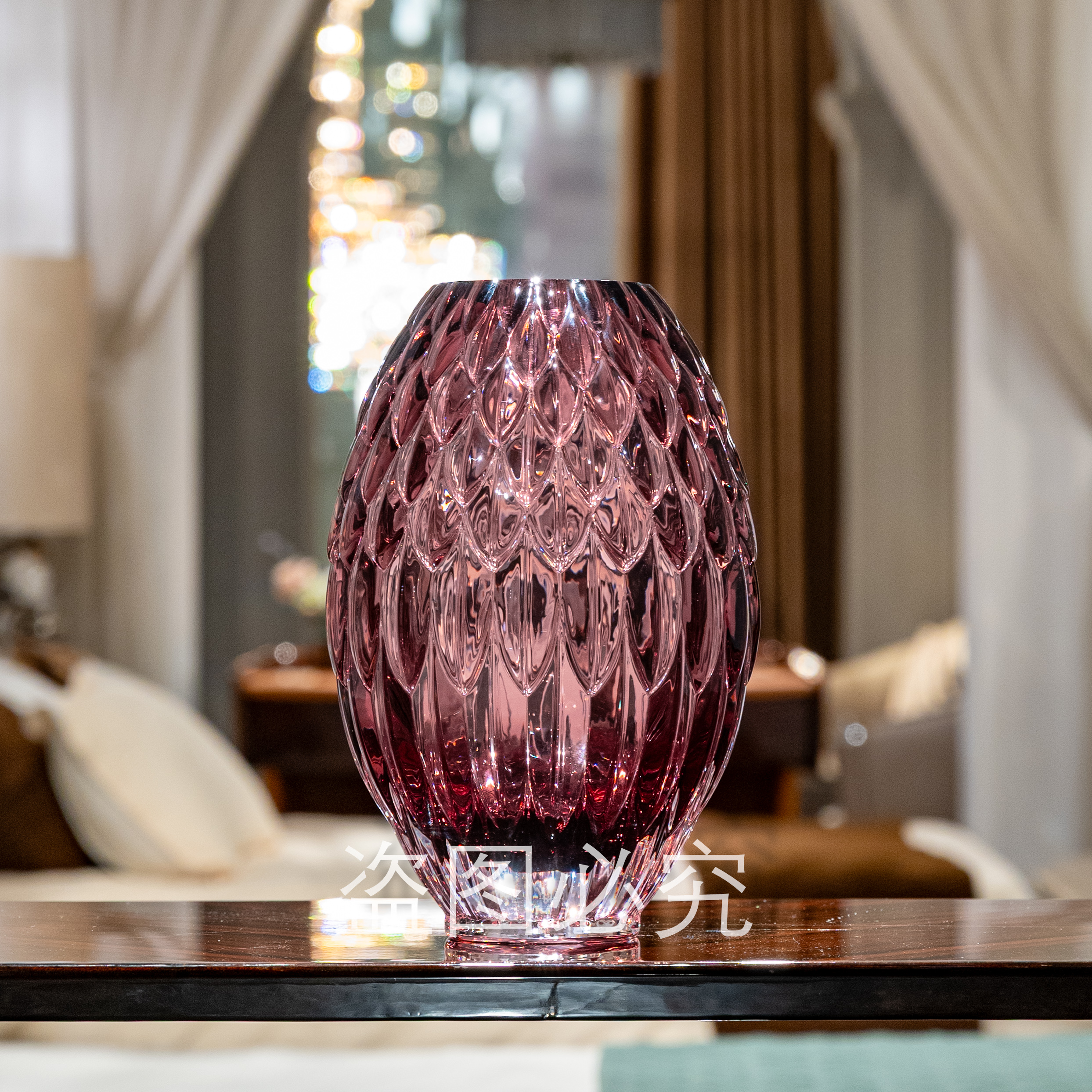 安桔美术馆【羽毛花器】AJ1010546 意式轻奢纯手工艺术琉璃花器摆件