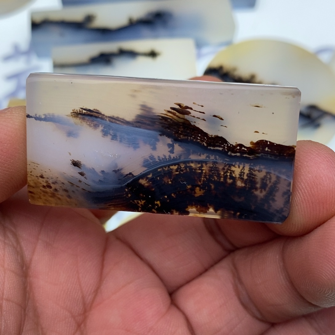 玛瑙/玉髓牌子足银镀金镶嵌