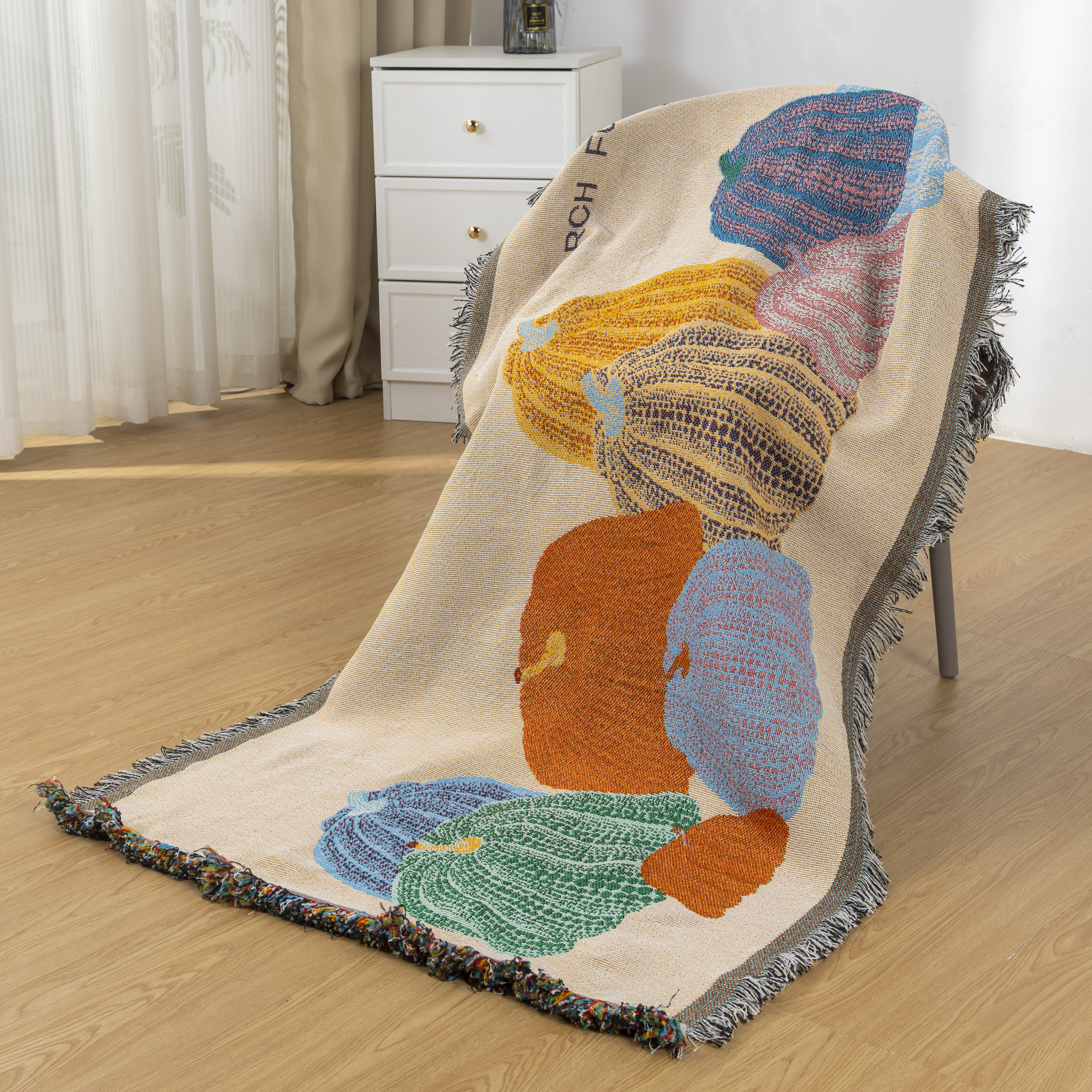 （大南瓜）多功能流苏沙发巾  扶手巾90*90±5cm 四季款沙发巾