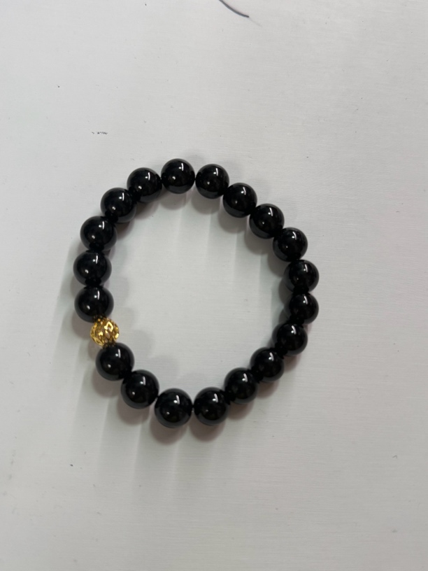 天然翡翠a货墨翠珠子10mm手串配饰精致百搭