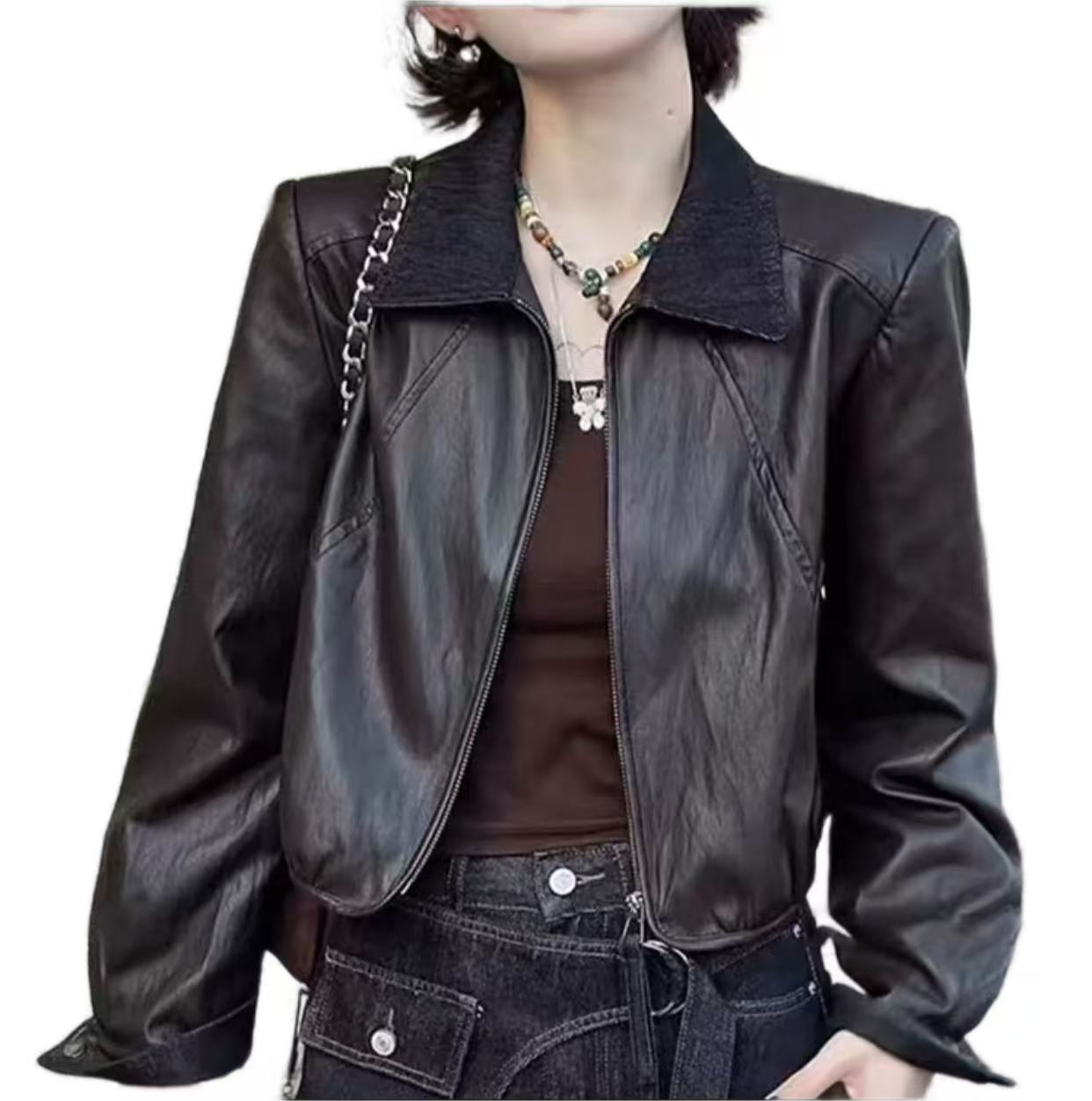 小雨翻领加厚时尚小欧版外套