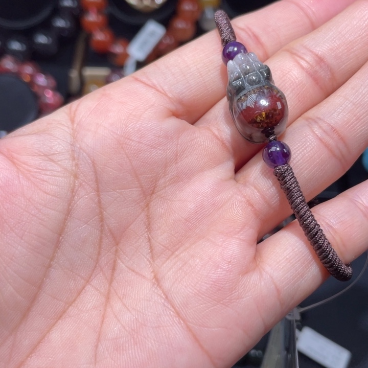 水晶手串未镶嵌极光貔貅手绳