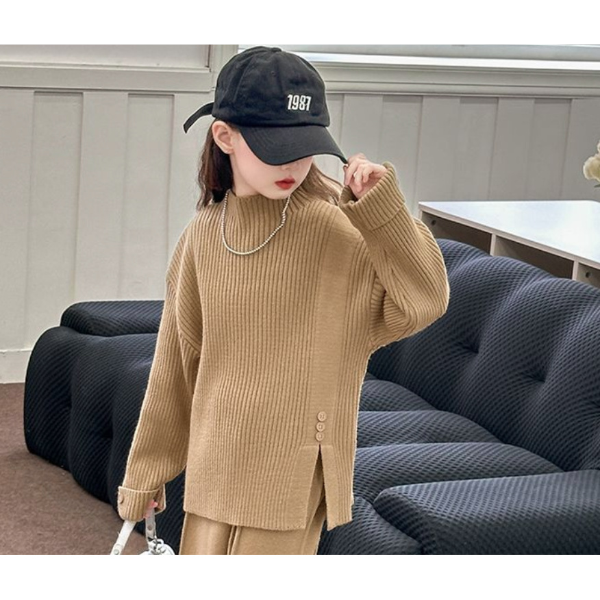 厂 【菲】 童时尚休闲简约百搭纱线设计针织衫货号F44040A009（H206)