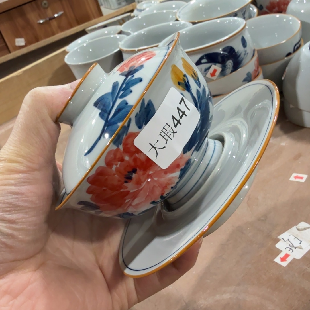 釉下手绘茶具微瑕