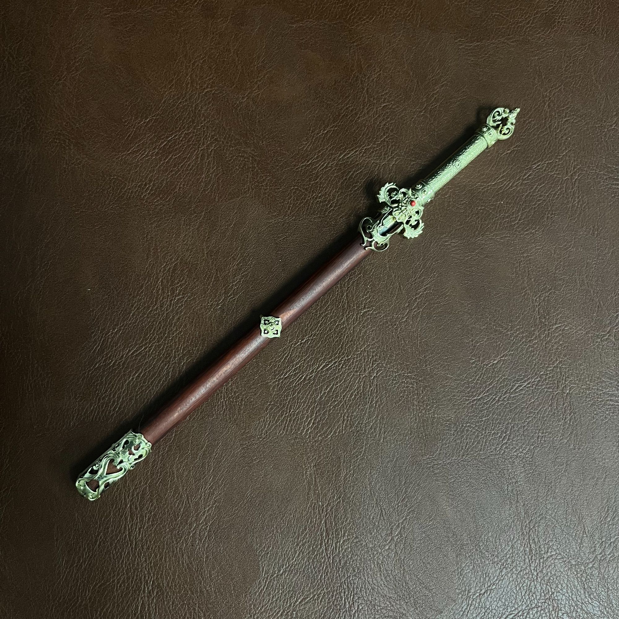 【永生剑】八面紫檀唐剑 剑摆件1:4模型未开刃