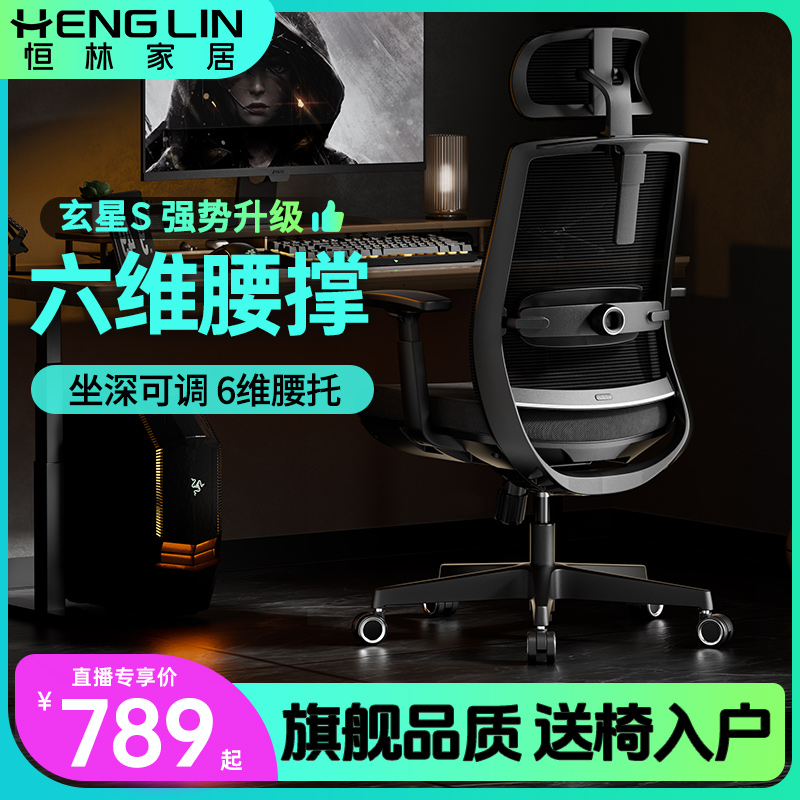 恒林玄星S久坐不累办公椅电脑椅老板椅书房椅电竞椅人体工程学椅