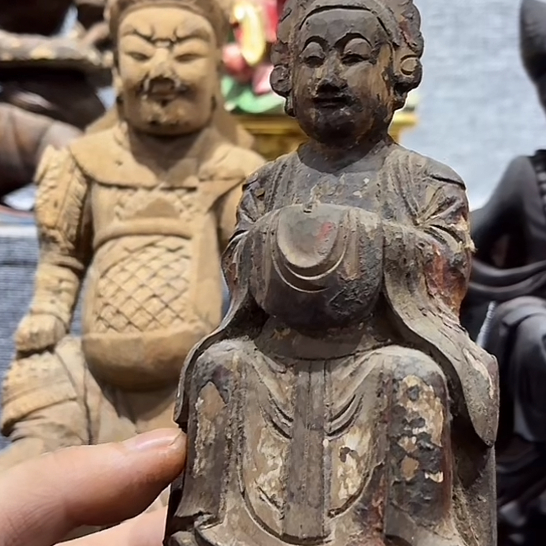 老木雕祝生娘娘一尊
