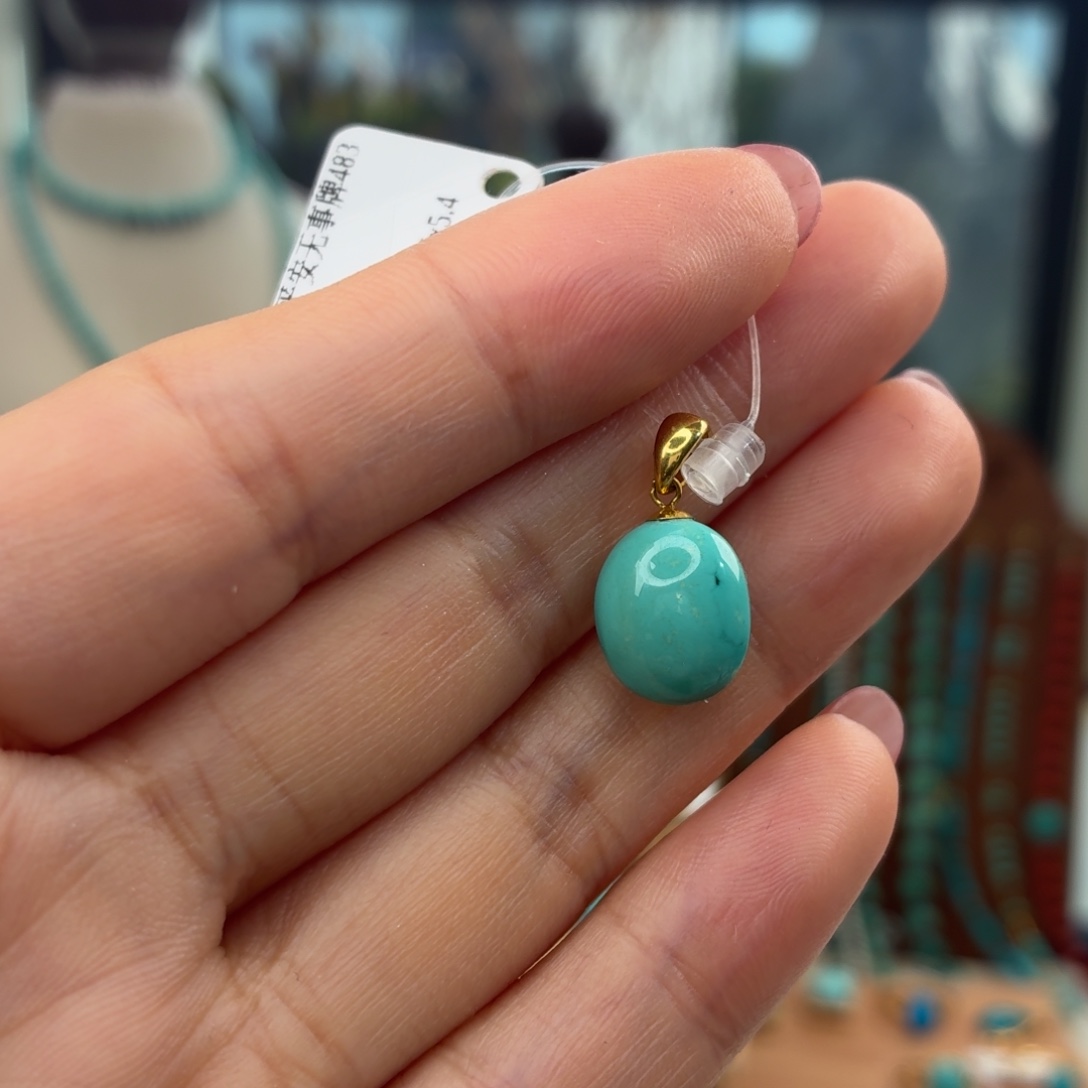 绿松石18K金镶嵌颈饰