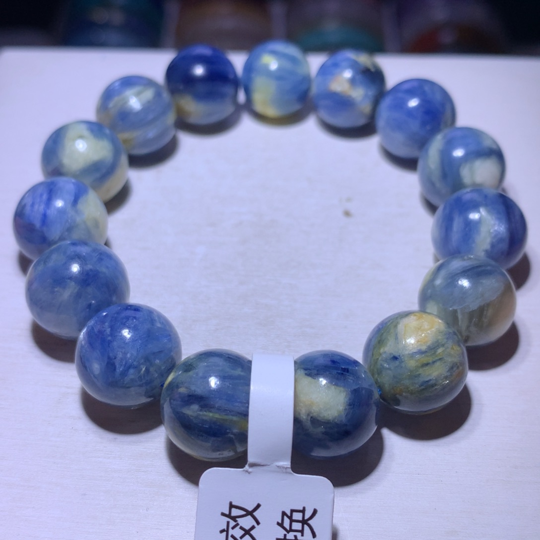 手串银S925镶嵌水晶蓝晶14.2m